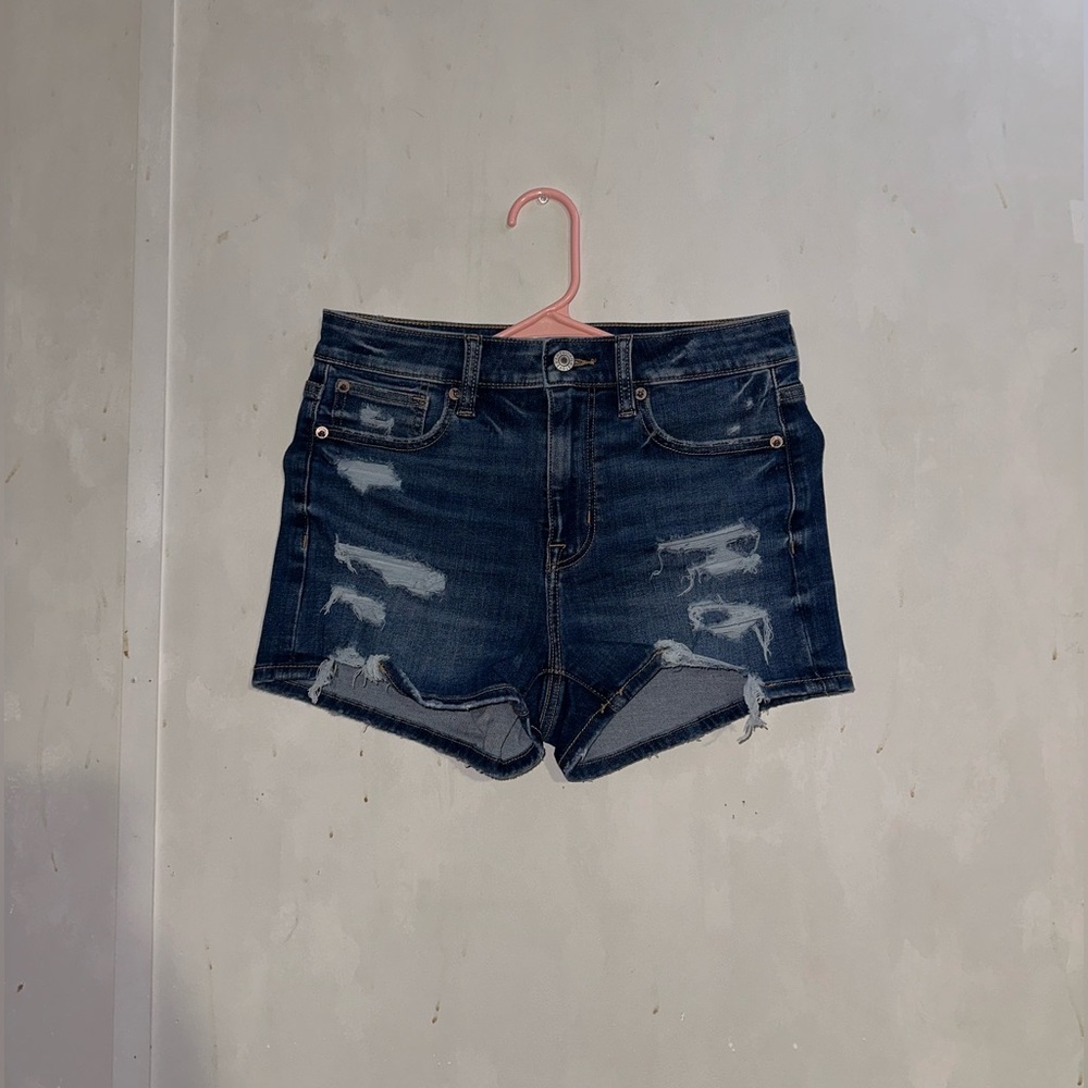 AE Next Level Patched Super High-Waisted Denim Short Short